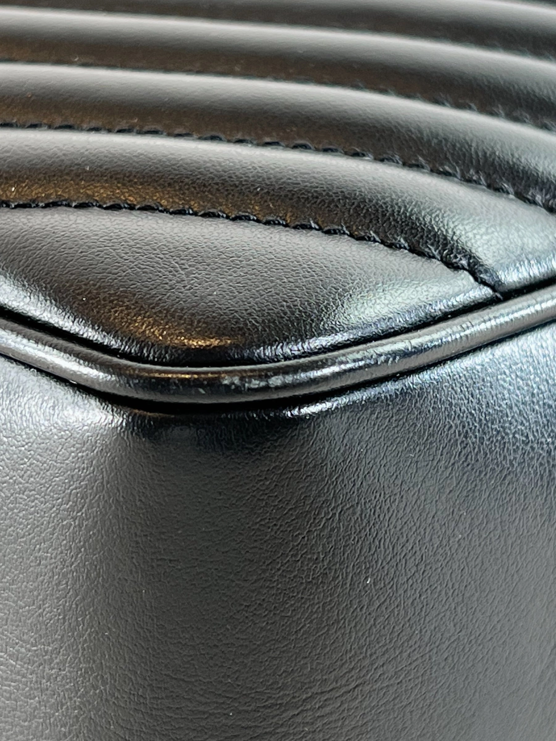Saint Laurent Black Leather Lou Camera Bag