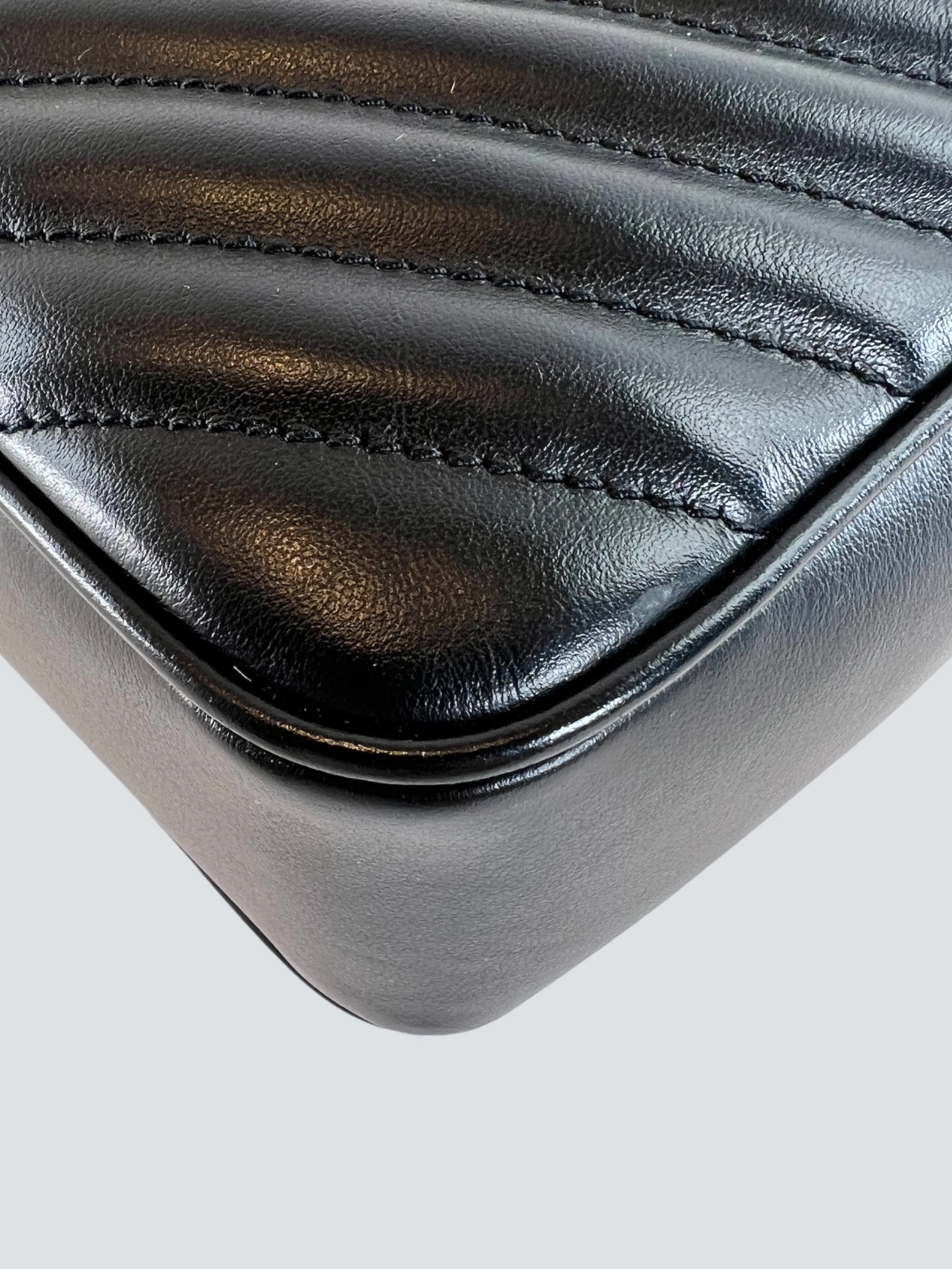 Saint Laurent Black Leather Lou Camera Bag