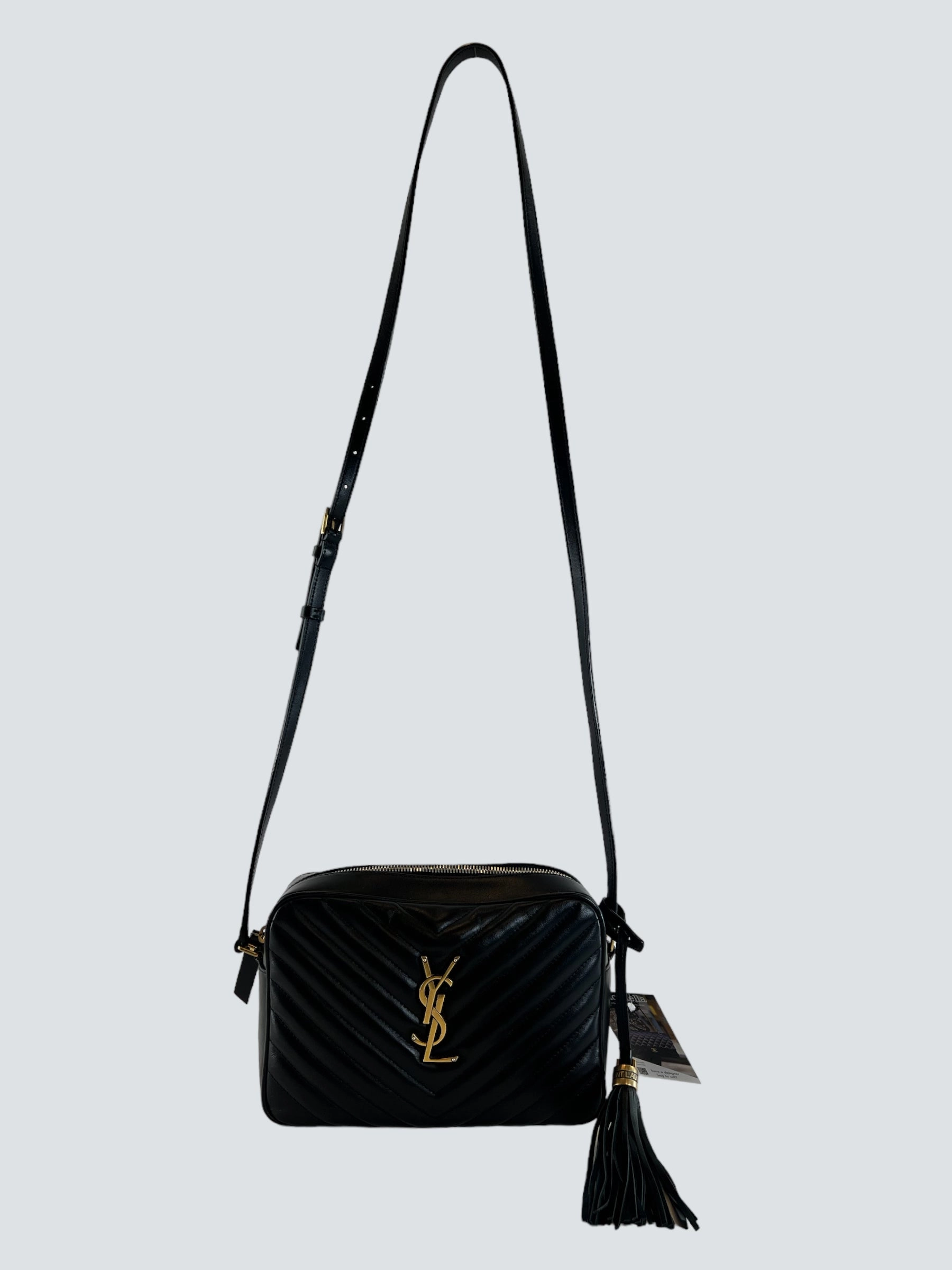 Saint Laurent Black Leather Lou Camera Bag