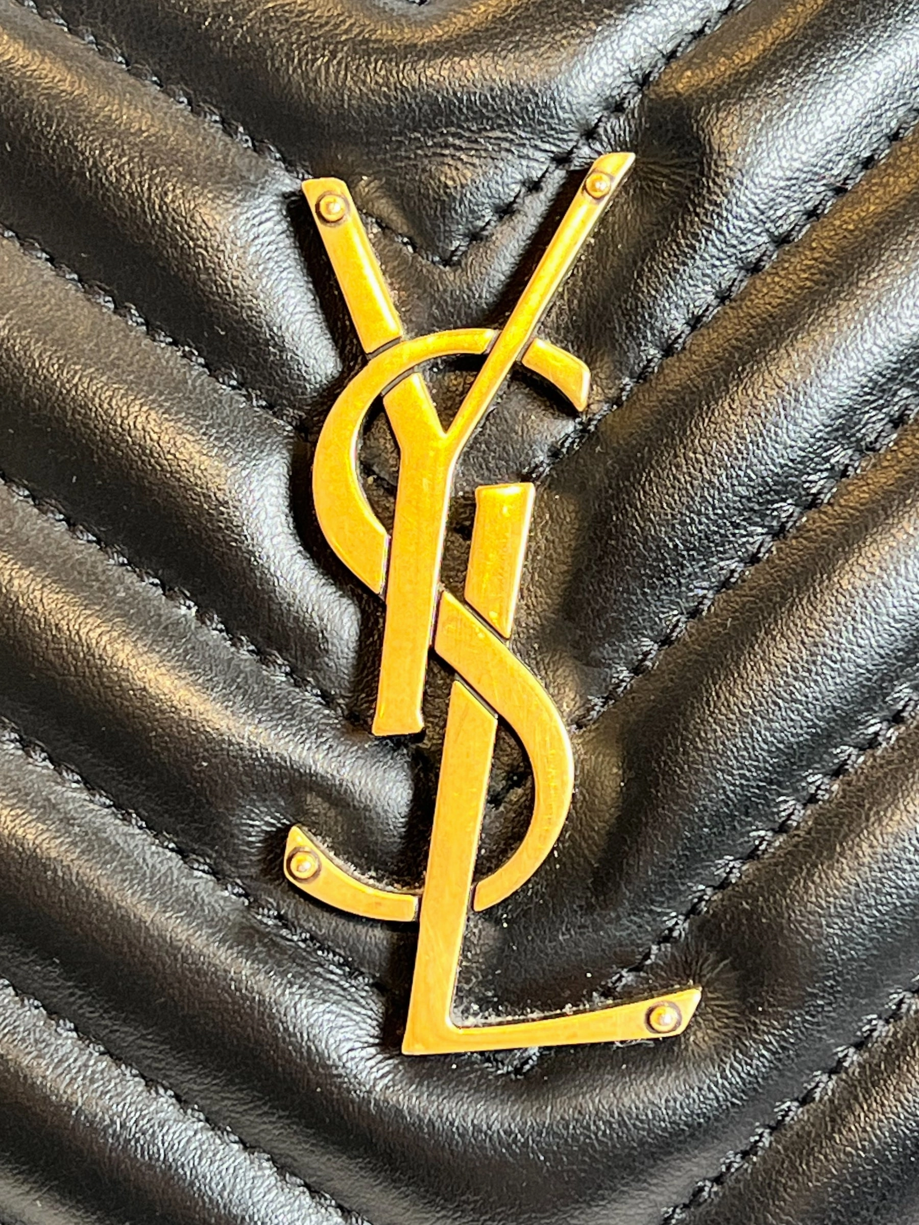 Saint Laurent Black Leather Lou Camera Bag