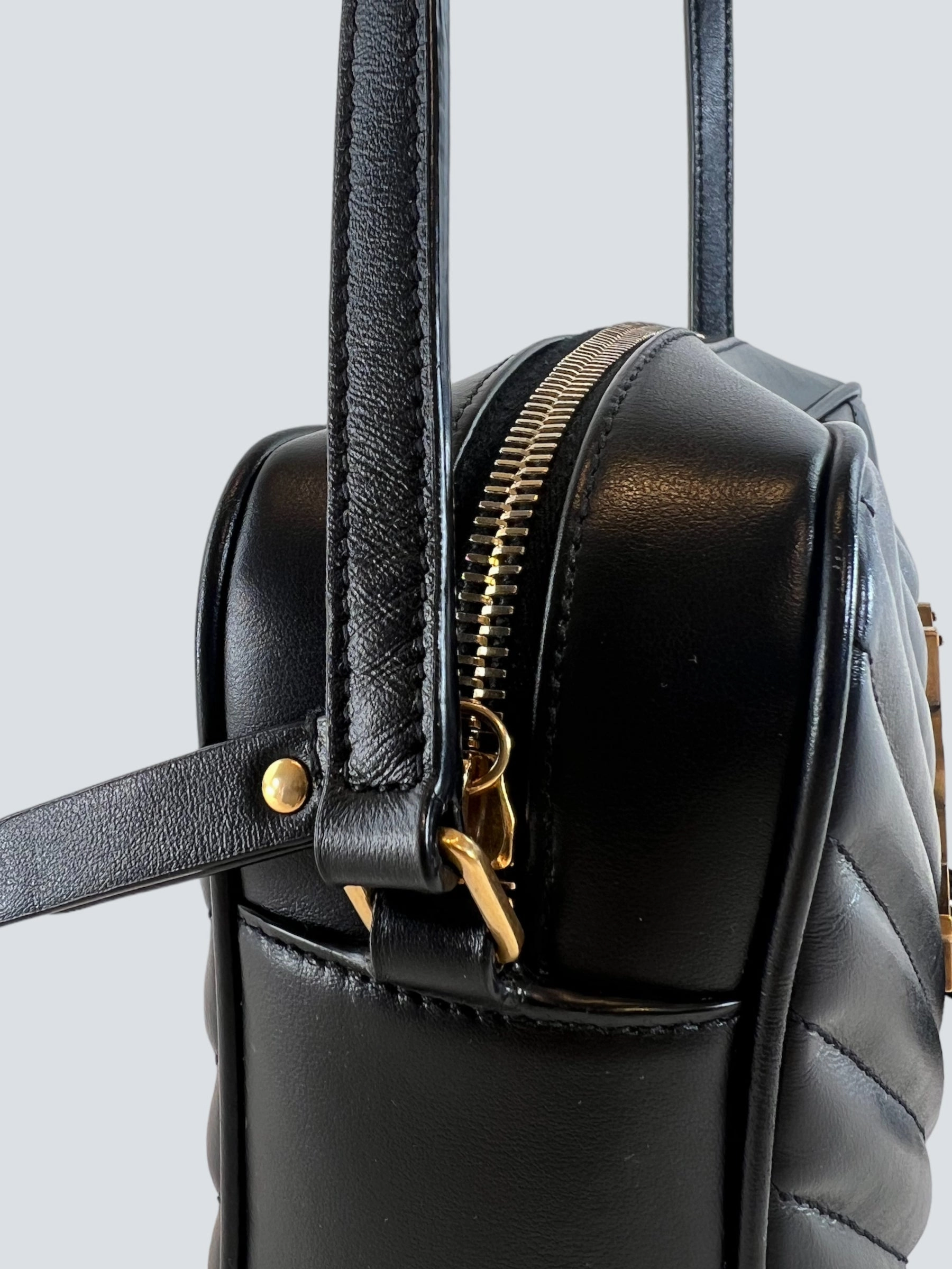 Saint Laurent Black Leather Lou Camera Bag