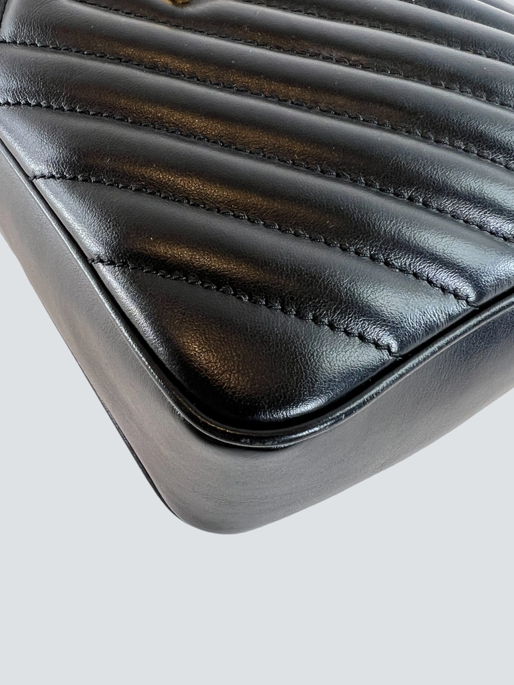 Saint Laurent Black Leather Lou Camera Bag