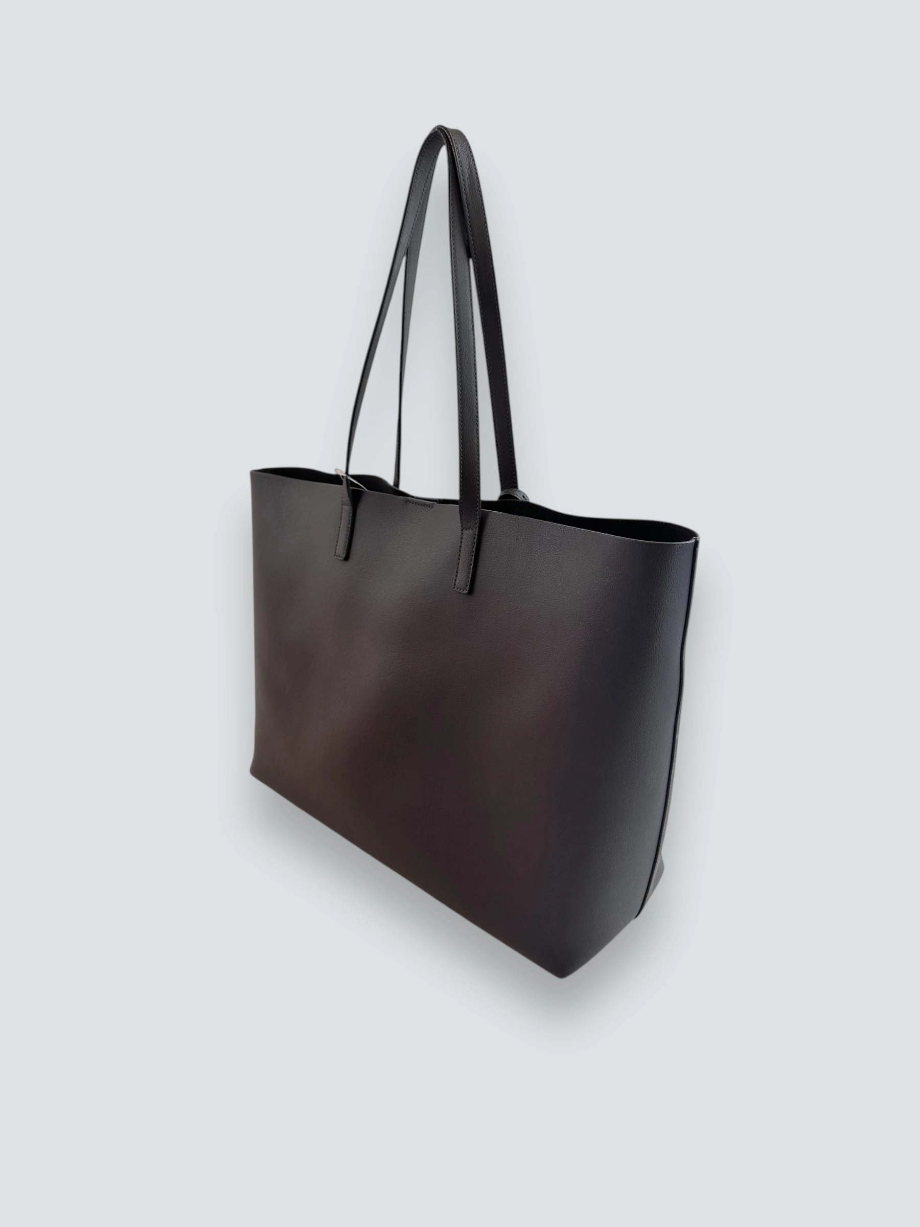 Saint Laurent Grey Leather East West Shopper Tote
