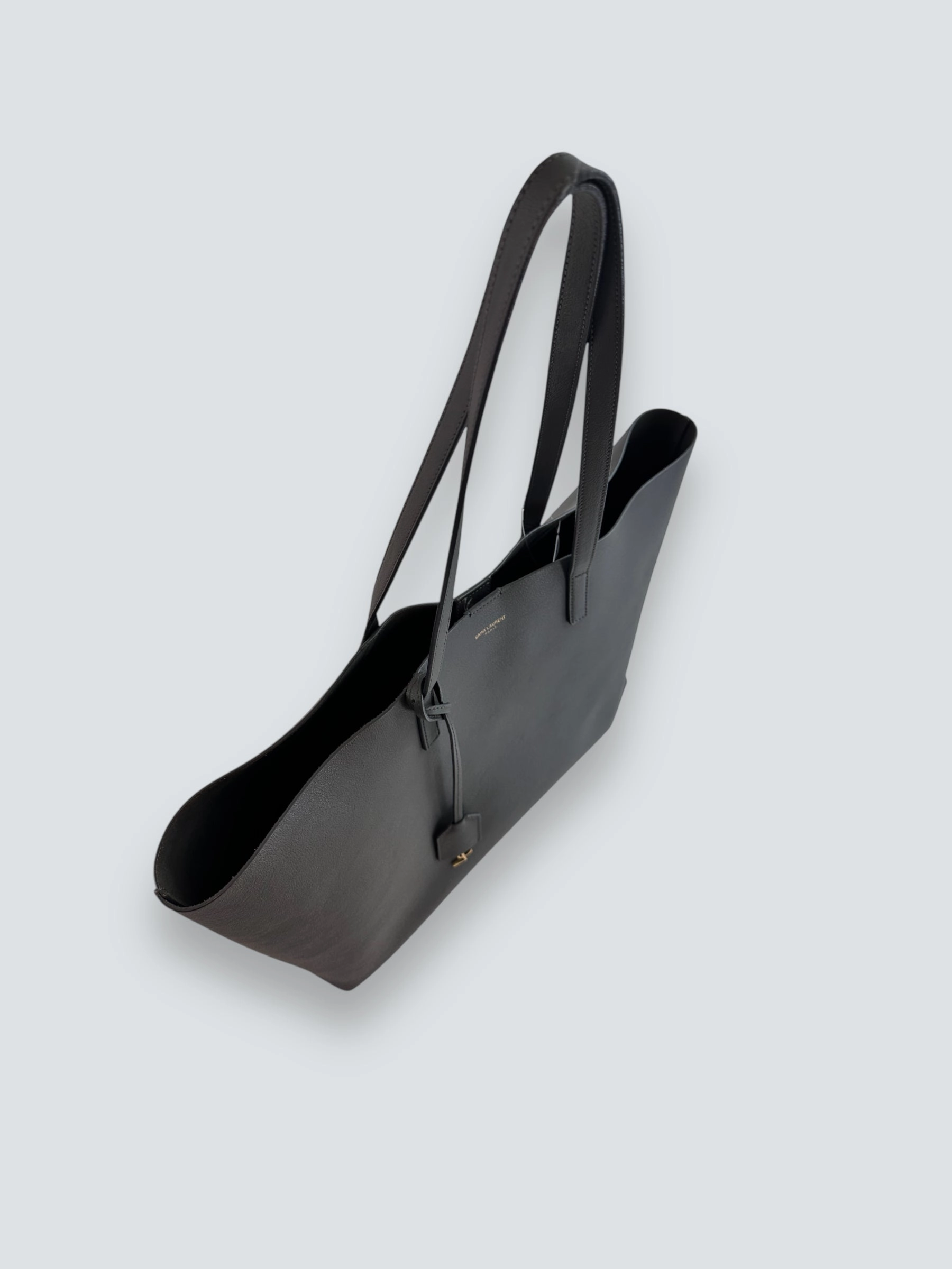 Saint Laurent Grey Leather East West Shopper Tote