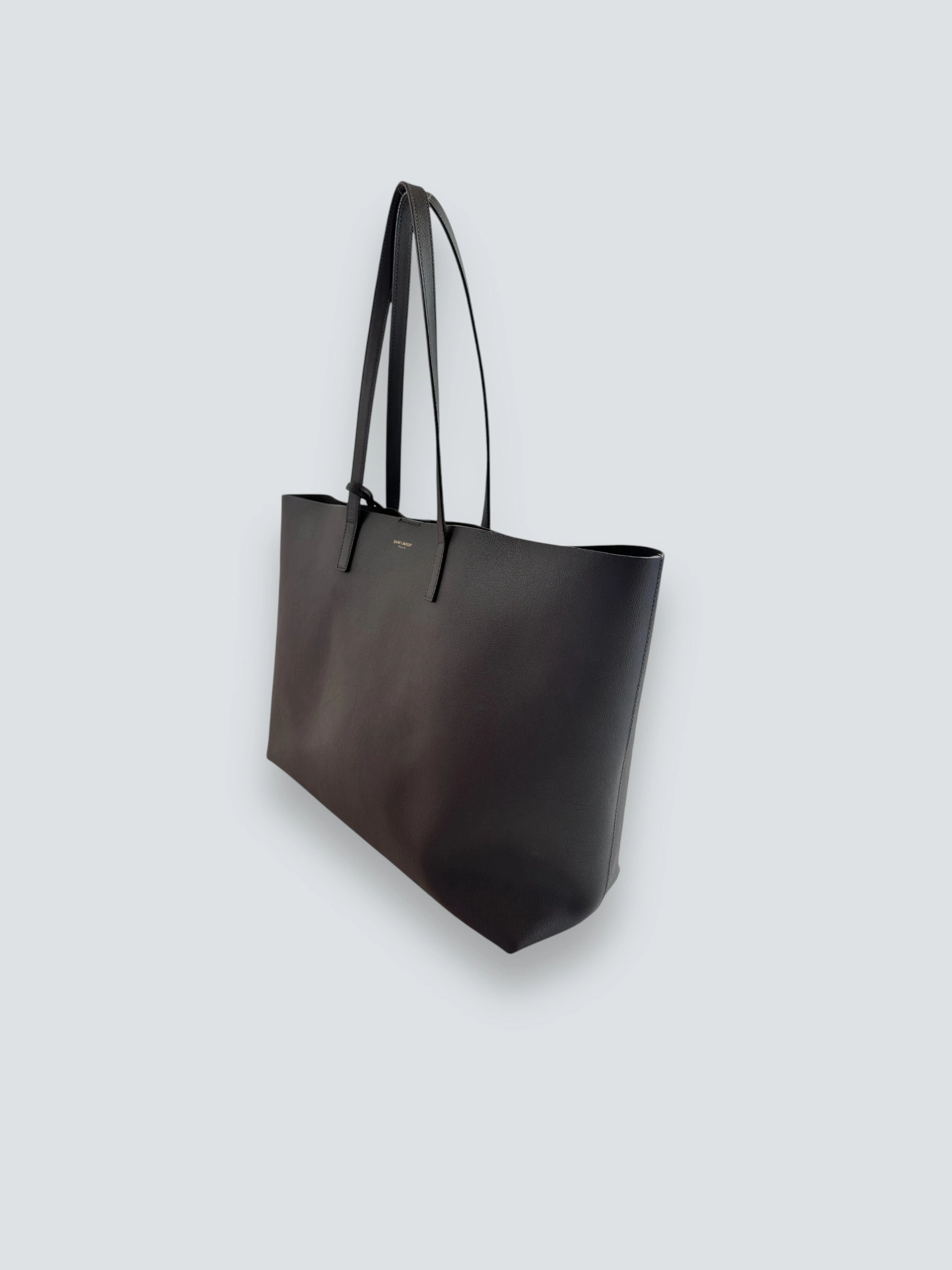 Saint Laurent Grey Leather East West Shopper Tote