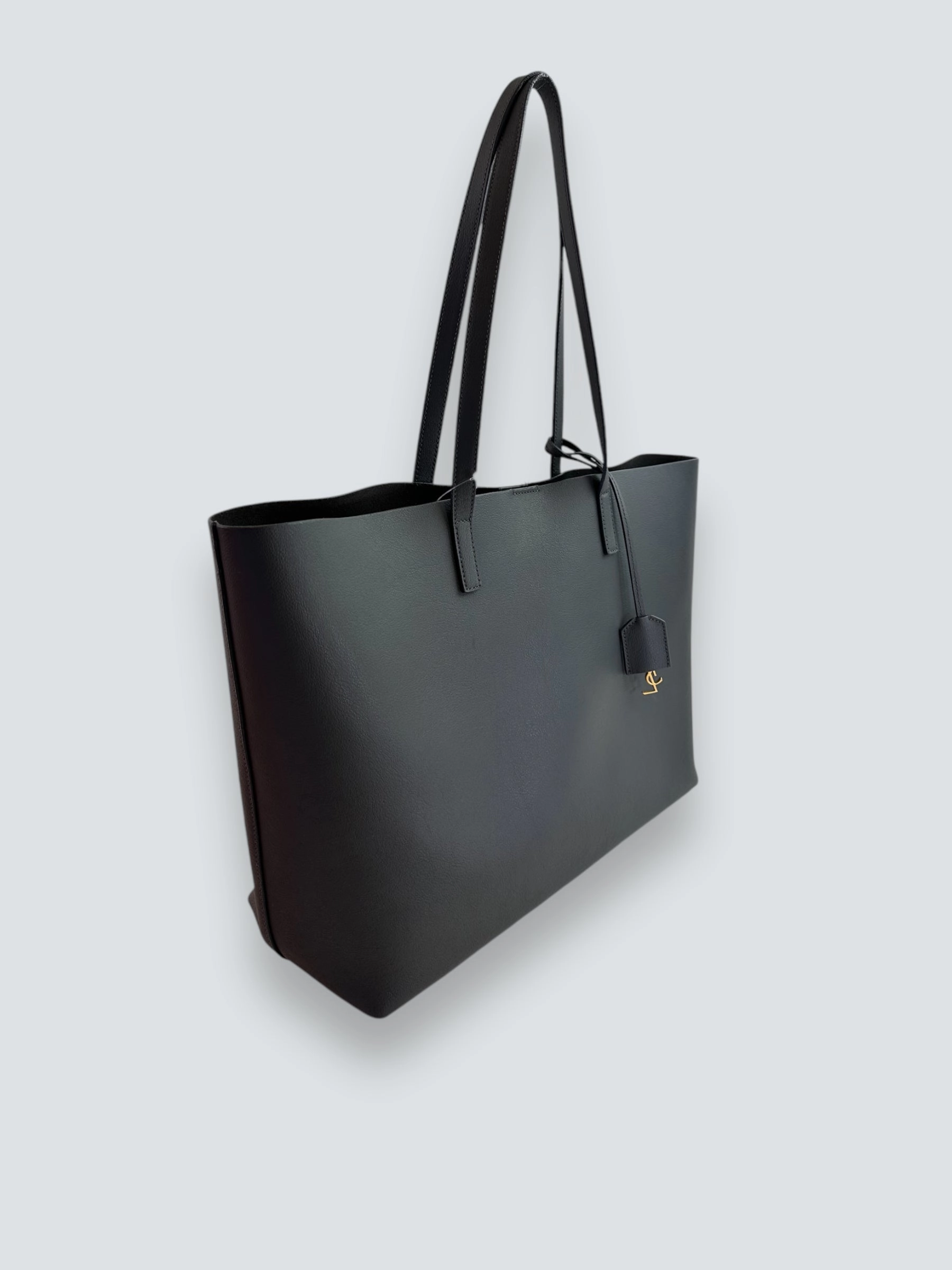 Saint Laurent Grey Leather East West Shopper Tote