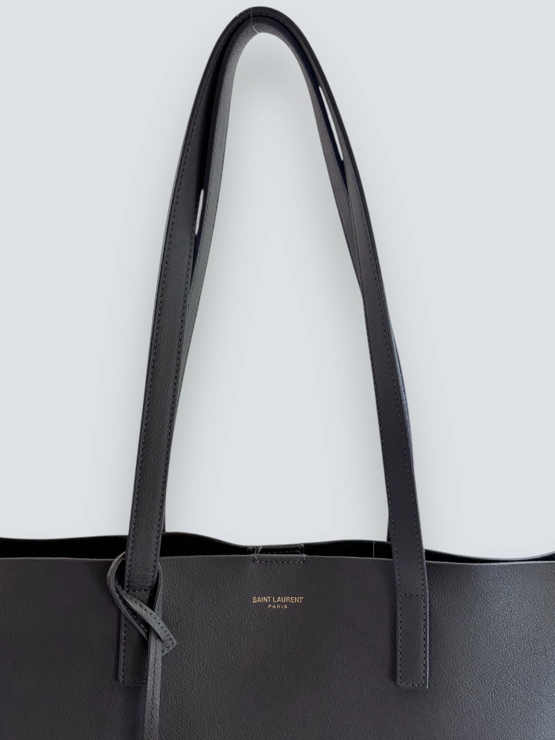 Saint Laurent Grey Leather East West Shopper Tote