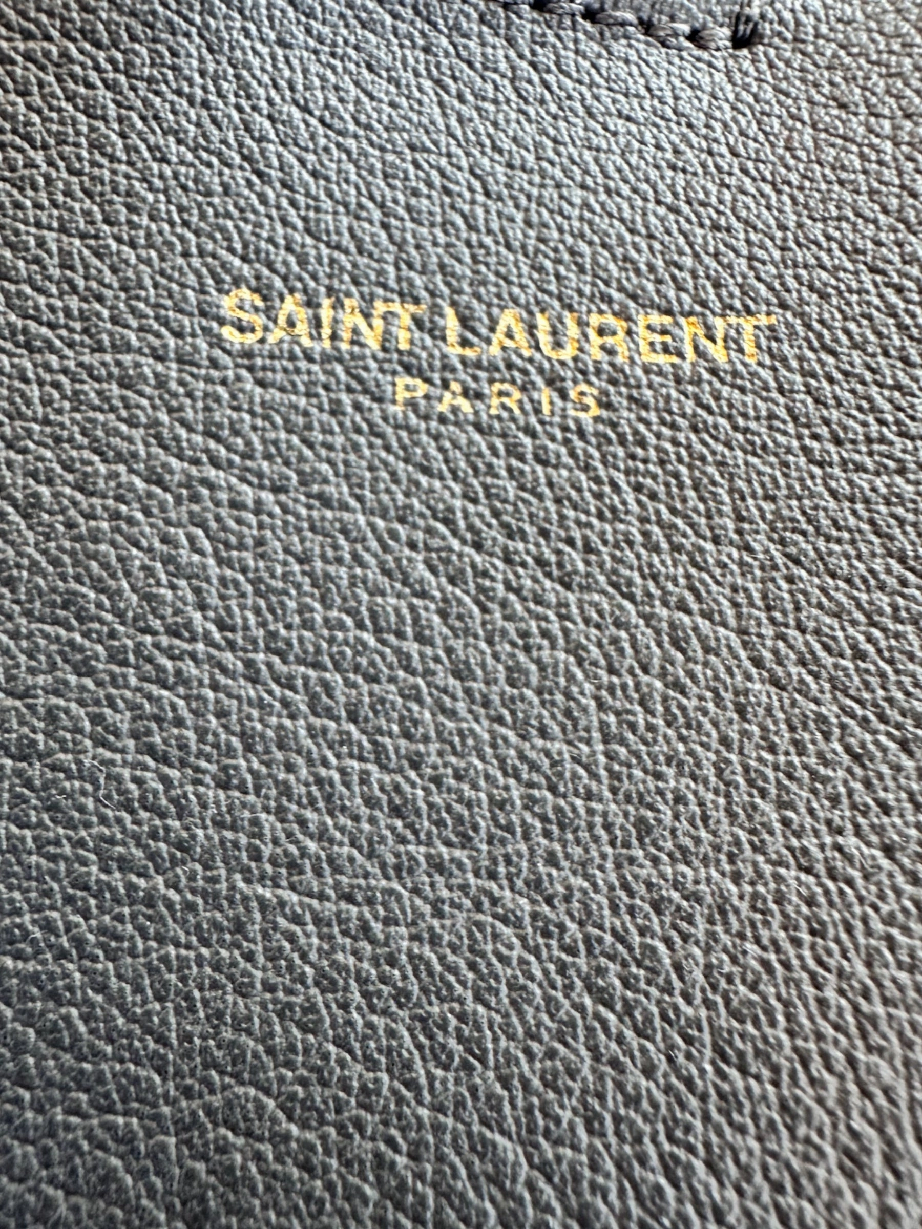 Saint Laurent Grey Leather East West Shopper Tote