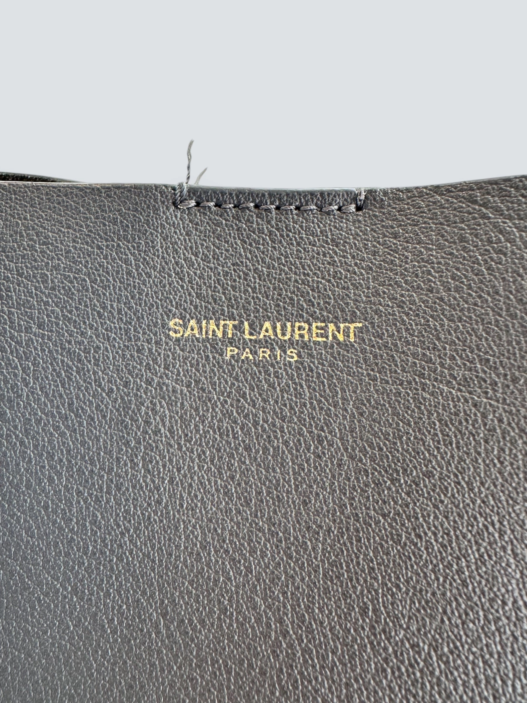 Saint Laurent Grey Leather East West Shopper Tote