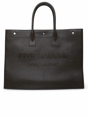 Saint Laurent Rive Gauche Logo Embossed Tote Bag