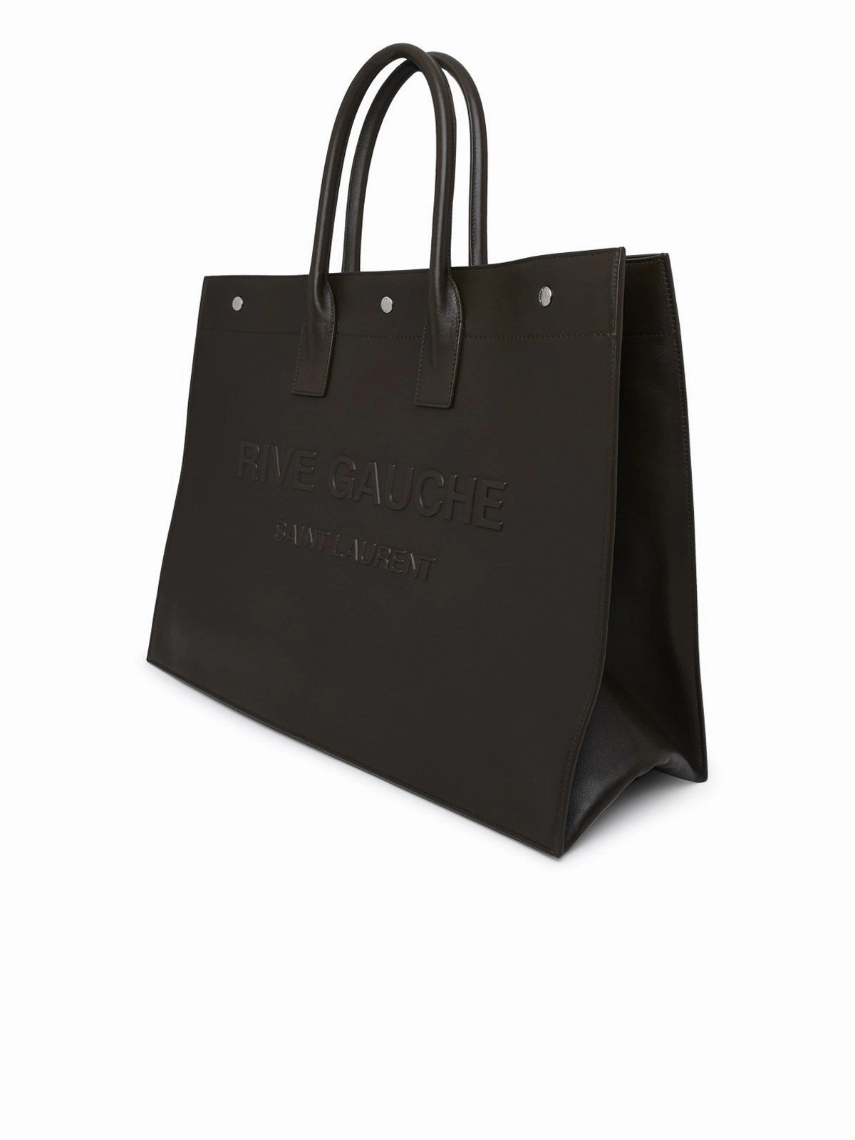Saint Laurent Rive Gauche Logo Embossed Tote Bag