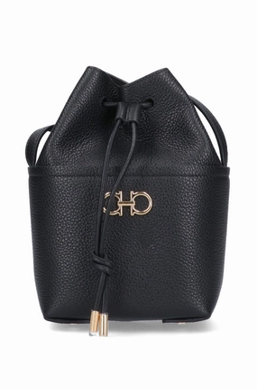 Salvatore Ferragamo Gancini Drawstring Mini Bucket Bag