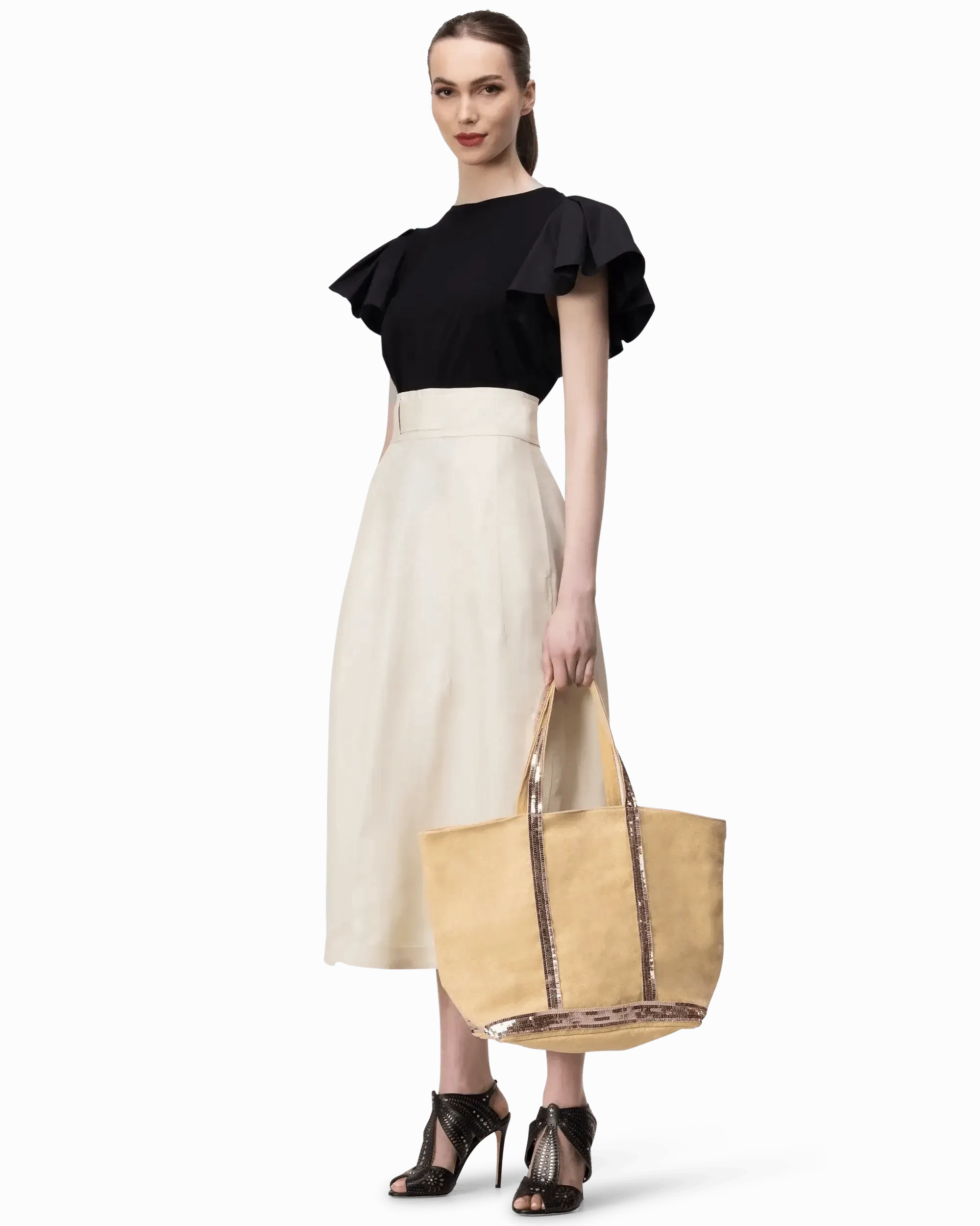 Sequin Trim Medium Tote Bag