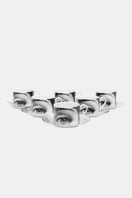 set of six Tema e Variazioni N° 1 tea cups