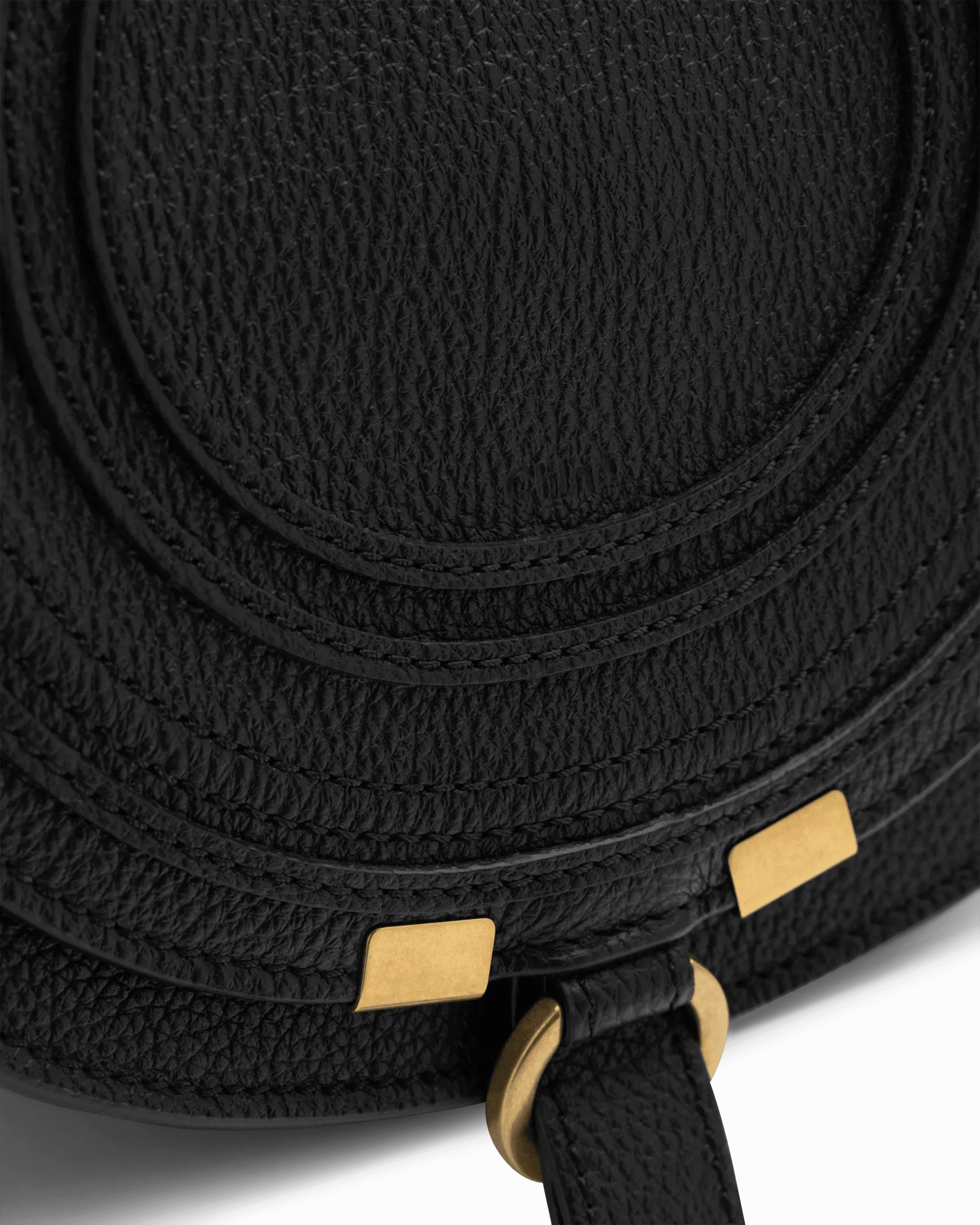 Small Marcie Grained Leather Saddle Bag