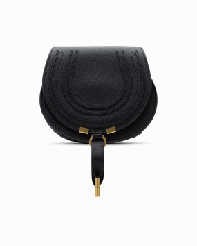 Small Marcie Grained Leather Saddle Bag