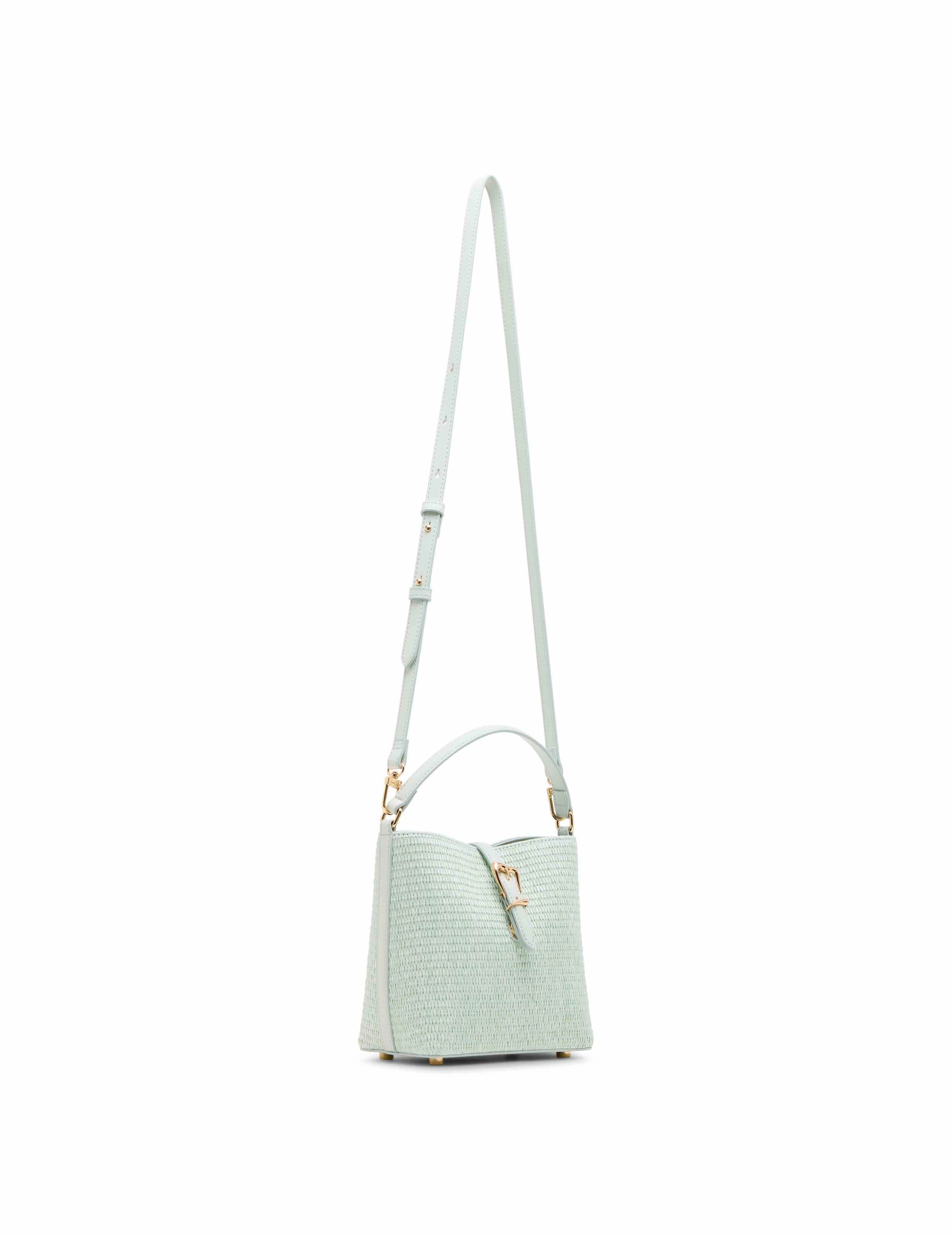 Small Straw Bucket with Detachable Strap