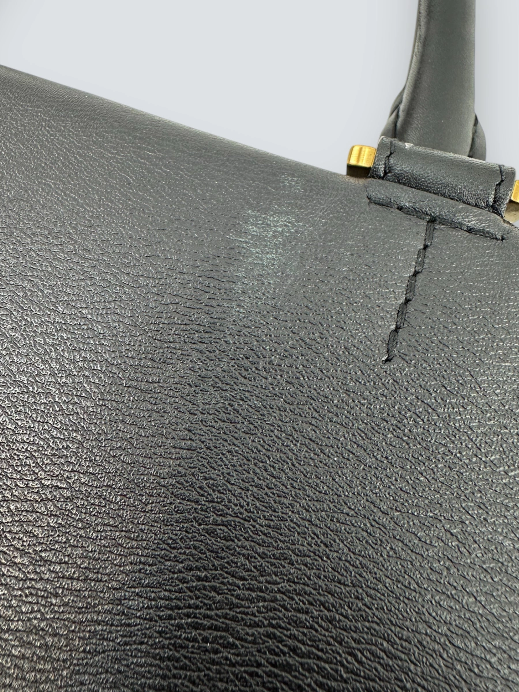 Smythson Black Leather Luggage Tote