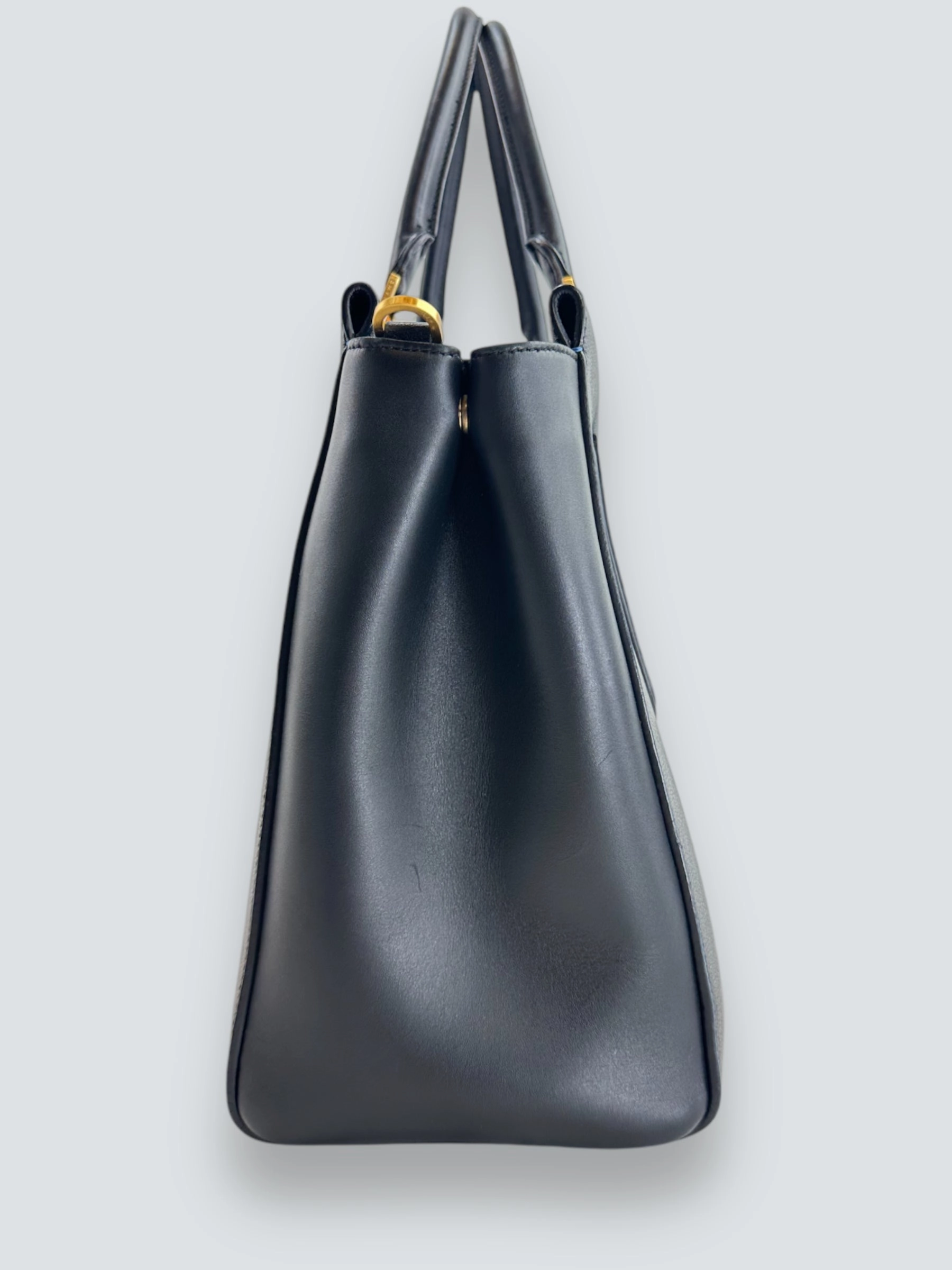 Smythson Black Leather Luggage Tote