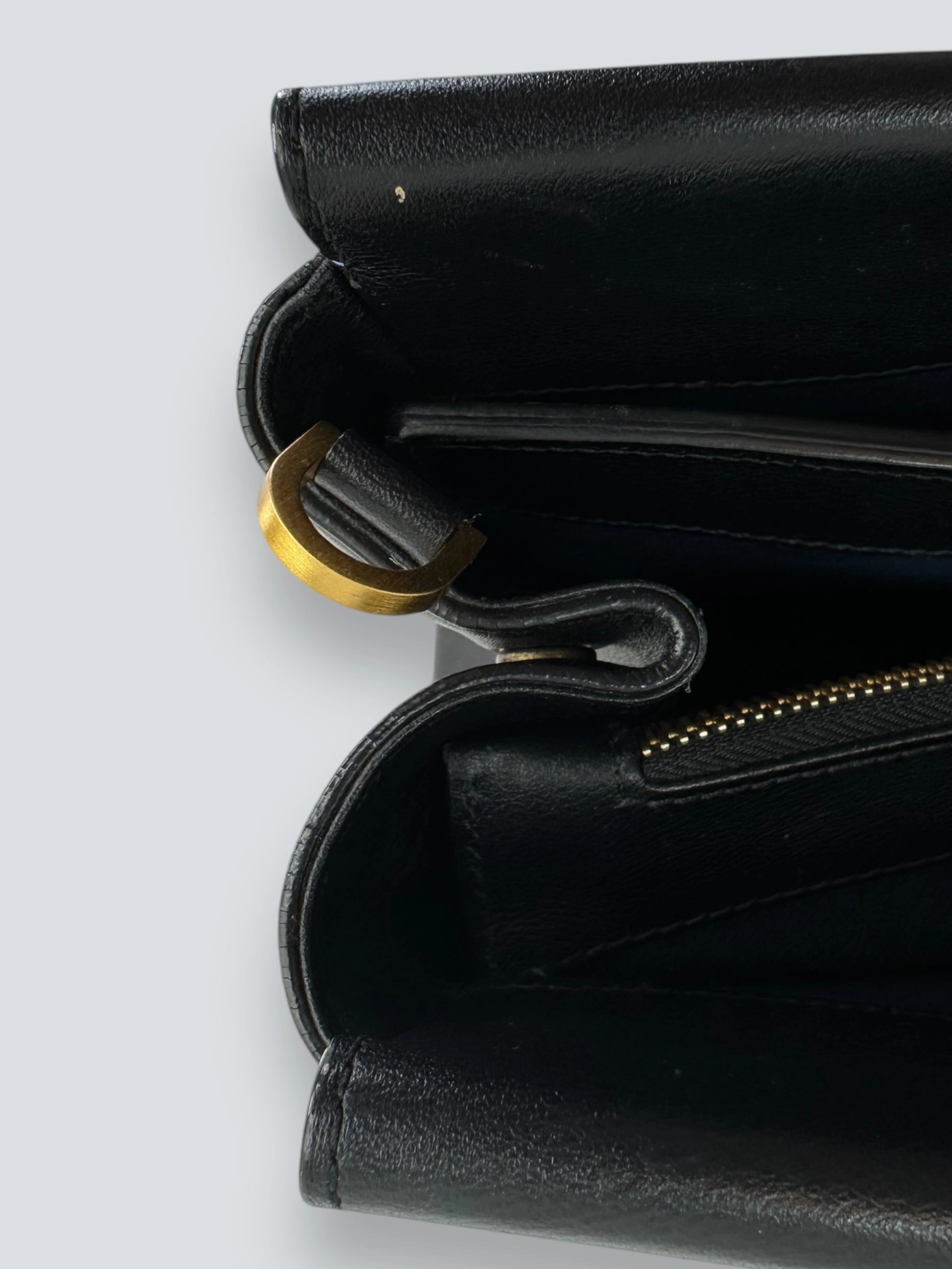 Smythson Black Leather Luggage Tote