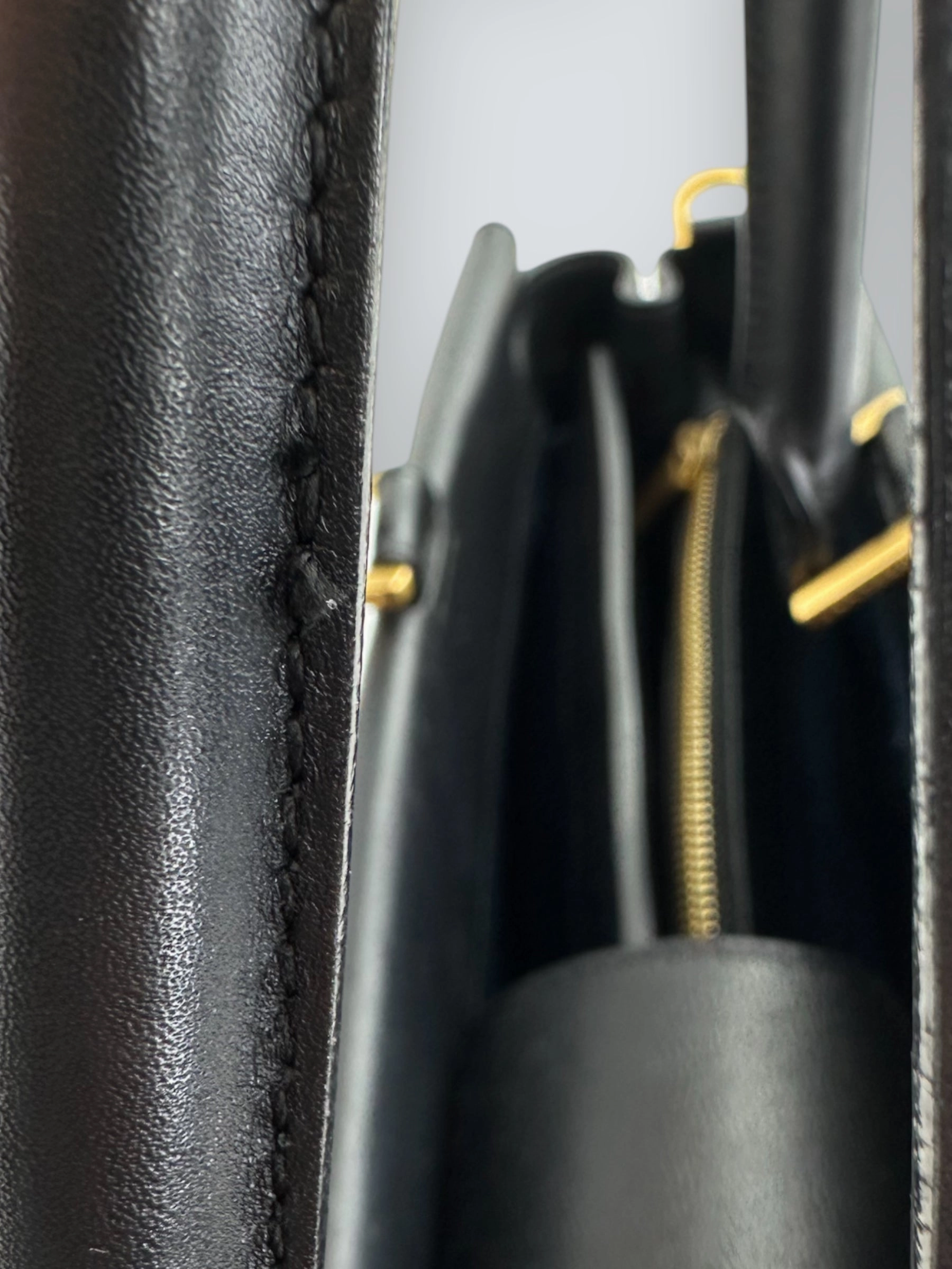 Smythson Black Leather Luggage Tote