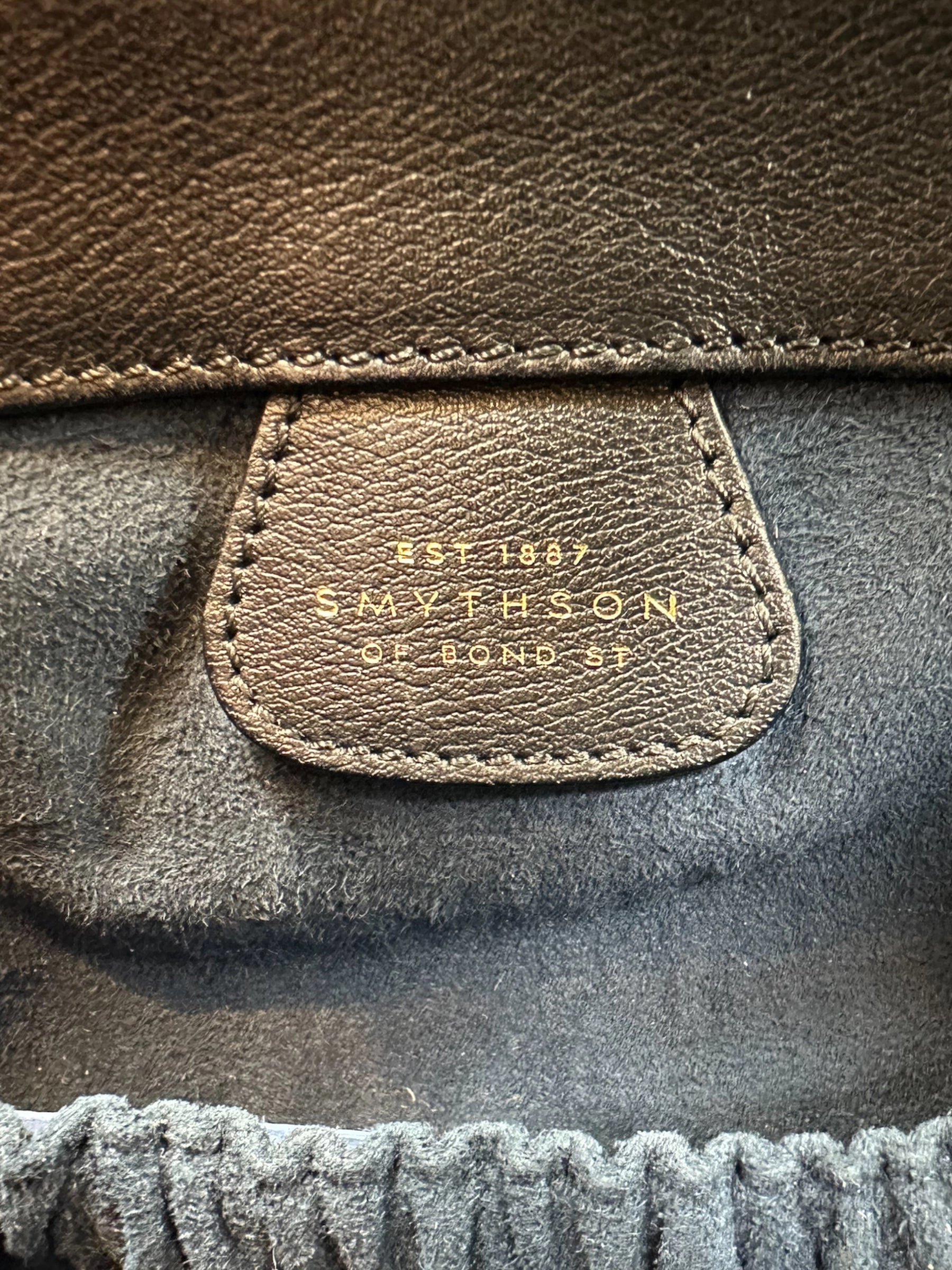 Smythson Black Leather Luggage Tote