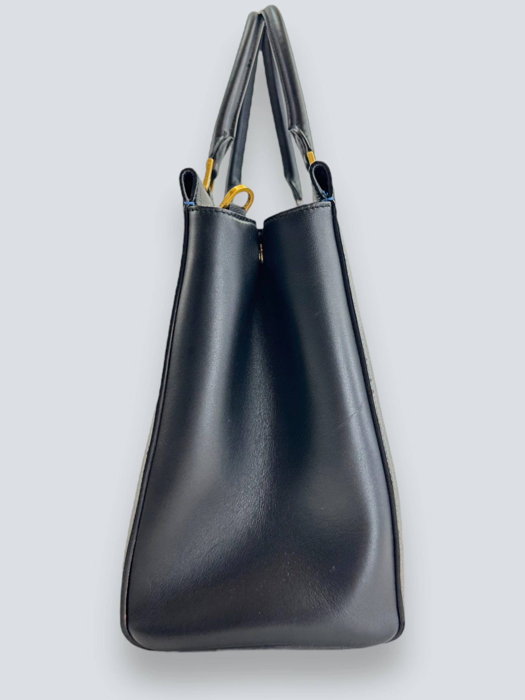 Smythson Black Leather Luggage Tote