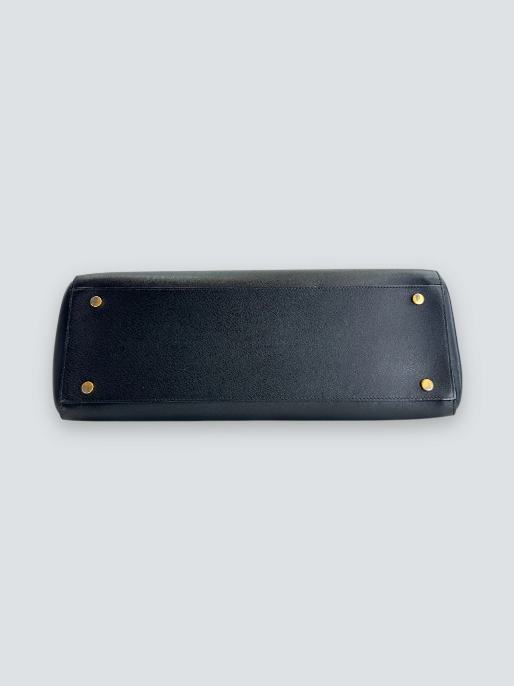 Smythson Black Leather Luggage Tote