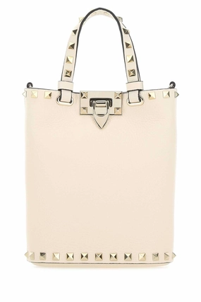 Valentino Garavani Rockstud Logo Detailed Tote Bag