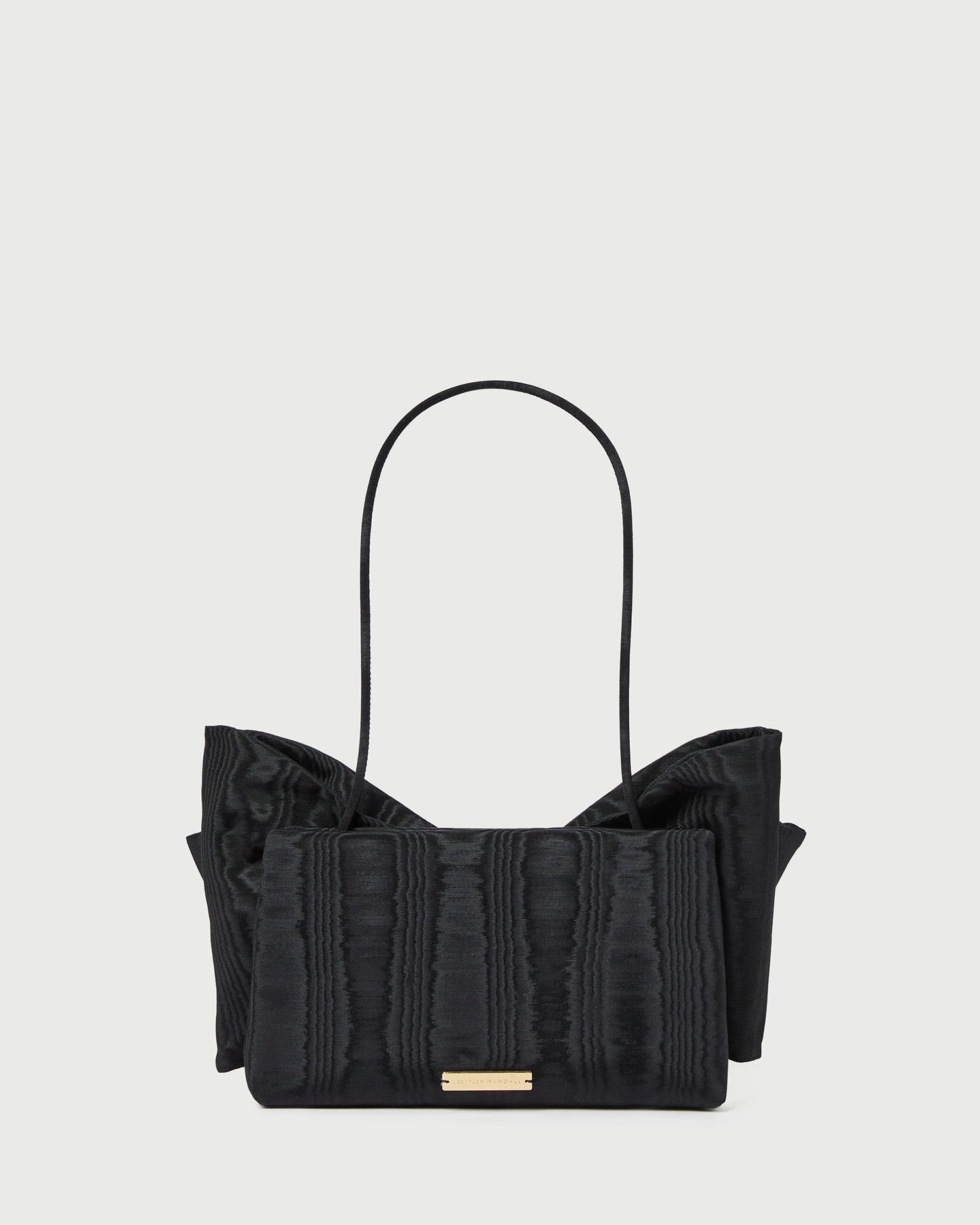 Valerie Black Moiré Bow Clutch
