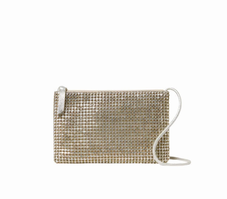 Yasmine Flat Clutch Gold Diamanté