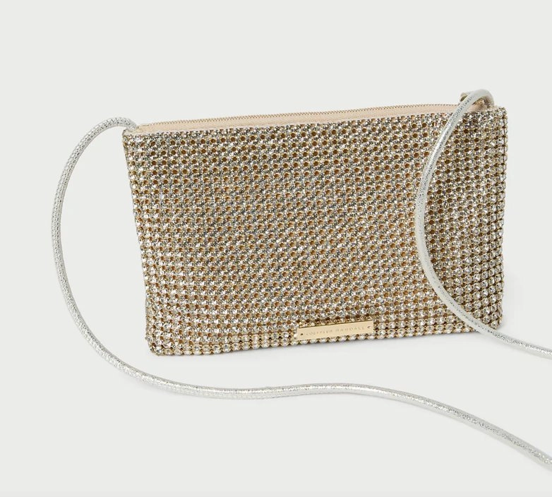 Yasmine Flat Clutch Gold Diamanté