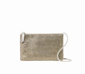 Yasmine Flat Clutch Gold Diamanté